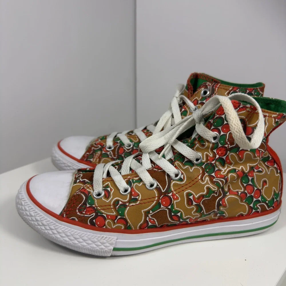 Converse Chuck Taylor All Star Junior 4.5 Red Green Gingerbread Christmas Hi Top